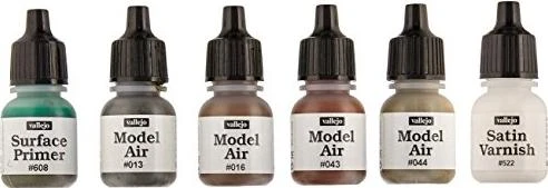 Vallejo Model Air AFV Painting System US Army olive drab Farbset, 6-tlg.