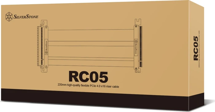 SilverStone RC05 Riser Kabel, gerade, PCIe 4.0, 220mm