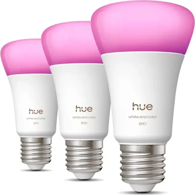 Philips HUE White and Color Ambiance Smart LED A60 E27 810 6W, 3 Stück