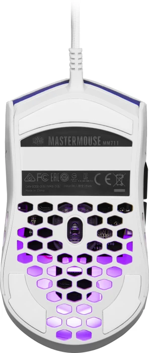 Cooler Master MasterMouse MM711 RGB Gaming Maus weiß matt, USB