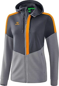 Erima Squad mit Kapuze Trainingsjacke slate grey/monument grey/new orange (Damen)