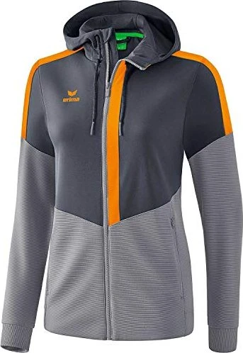 Erima Squad mit Kapuze Trainingsjacke slate grey/monument grey/new orange (Damen)