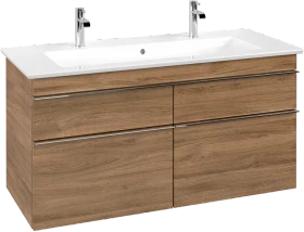 Villeroy & Boch Venticello Waschbeckenunterschrank für Becken mittig 4 Auszüge 1153x590x477mm kansas oak/chrome