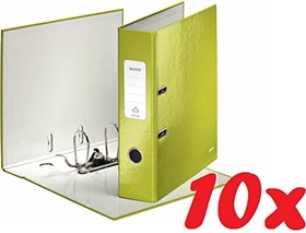 Leitz Qualitäts Ordner metallic 2-Ring 180° WOW, 80mm, A4, grün, 10er-Pack