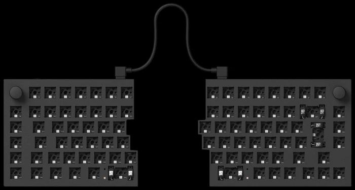 Keychron Q11, 75% Split Design, schwarz/blau, LEDs RGB, hot-swap, Keychron K Pro BROWN, USB, DE