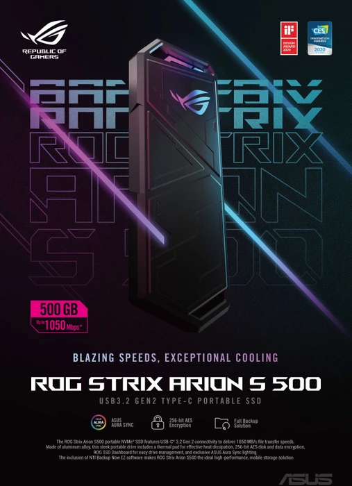 ASUS ROG Strix Arion S500, 500GB, USB-C 3.1