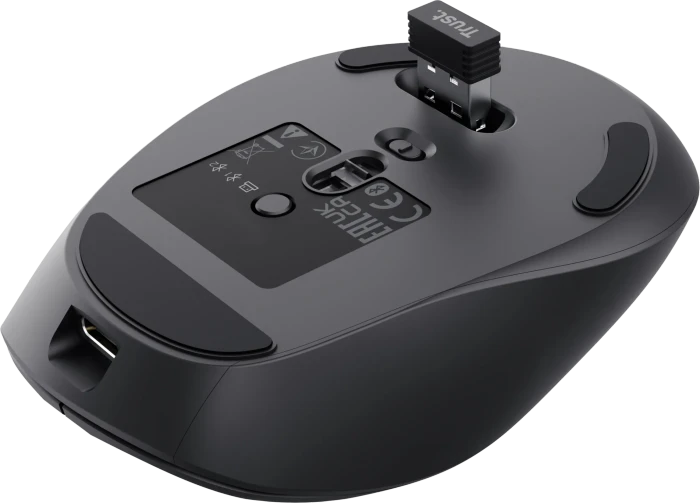 Trust Zevo Ultra-Fast Rechargeable Multi-Wireless Mouse schwarz, USB/Bluetooth
