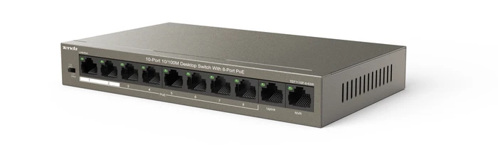 Tenda TEF1100 Desktop Switch, 10x RJ-45, 58W PoE+