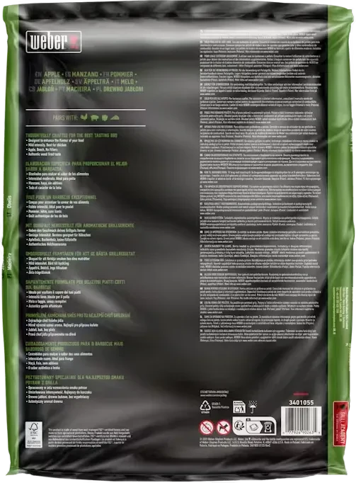 Weber All-Natural Hardwood Räucherpellets Apfelholz, 8kg