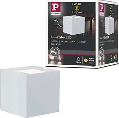 Paulmann LED Cybo eckig 80x80mm Wandleuchte 2-flammig weiß