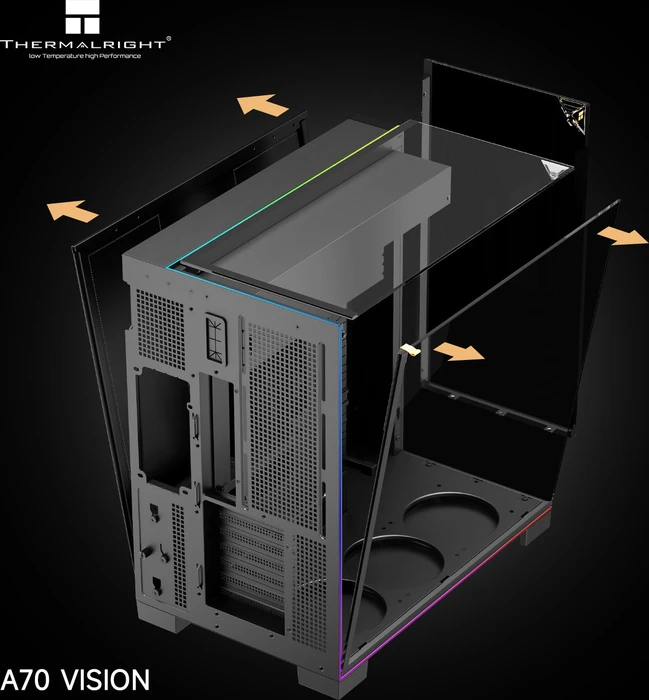 Thermalright A70 Vision Black, schwarz, Glasfenster