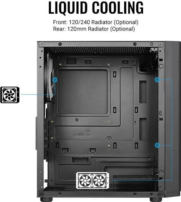 AeroCool Hexform, inkl. 3x Lüfter, Lüfter LED RGB, Glasfenster