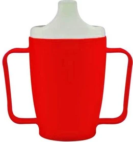 Dr. Junghans Medical Einnehmebecher mit 2 Griffen und Deckel 12mm rot, 250ml