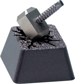 Keychron Hammer Alu Alloy Artisan Keycap, Acryl, Aluminium, Titanium, schwarz/silber, 1 Taste