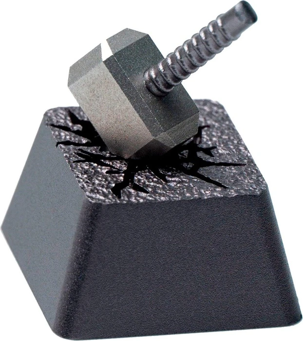 Keychron Hammer Alu Alloy Artisan Keycap, Acryl, Aluminium, Titanium, schwarz/silber, 1 Taste