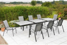 Merxx Amalfi Gartenmöbel-Set grau,   9-tlg.