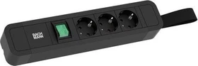 Bachmann Primo 2, 3-fach, mit Schlaufe, Schalter, 2m, schwarz