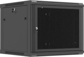 Lanberg WF01 Series 19" Wandschrank 9HE, hängend, Flatpack, Gitternetztür, IP20, RAL 9004, 600mm tief