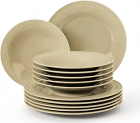 Seltmann Weiden Beat Color Glaze Tafelservice sandbeige, 12-tlg.