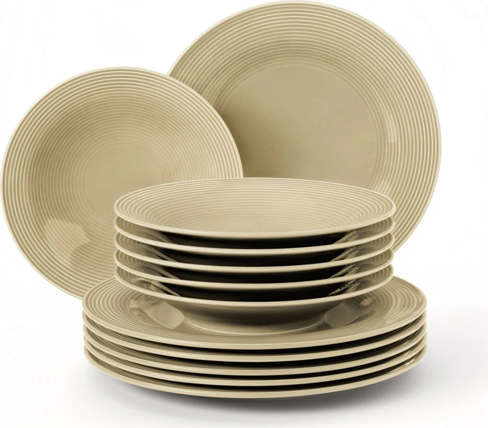 Seltmann Weiden Beat Color Glaze Tafelservice sandbeige, 12-tlg.