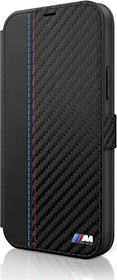 BMW Book Cover M Collection PU Carbon Stripe für Apple iPhone 12 Mini schwarz