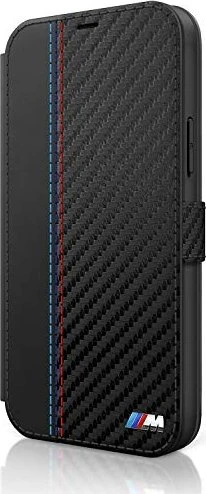 BMW Book Cover M Collection PU Carbon Stripe für Apple iPhone 12 Mini schwarz