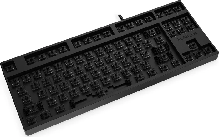 Krux Atax Pro RGB Pudding, TKL, PBT, schwarz, LEDs RGB, Gaote Outemu BLACK, USB, US
