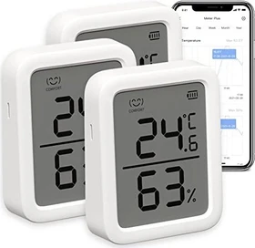 SwitchBot Indoor Thermo-/Hygrometer, Temperatur-/Feuchtigkeitssensor, 3er-Pack