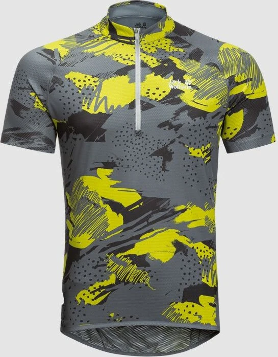 Jack Wolfskin Tourer Halfzip Print Trikot kurzarm storm grey all over (Herren)
