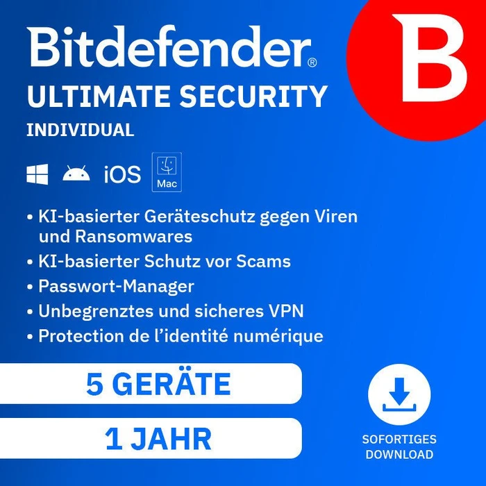 BitDefender Ultimate Security Individual, 1 Jahr, ESD (deutsch) (PC)