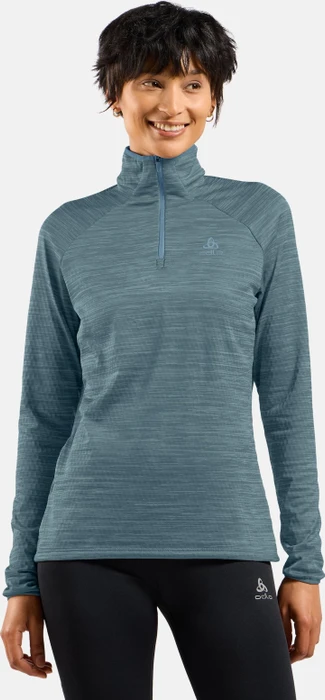 Odlo Run Easy Laufshirt langarm provincial blue melange (Damen)