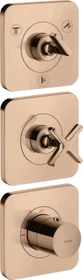 Hansgrohe Axor Citterio E Thermostatmodul 380/120 Kontrollfeld für 3 Verbraucher polished red gold