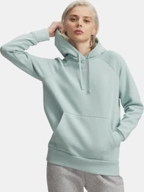 Under Armour Rival+ Fleece Hoodie enamel blue/white (Damen)