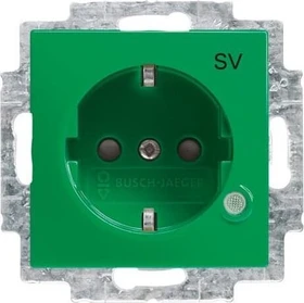 Busch-Jaeger Busch-Balance SI Steckdosen-Einsatz mit LED Kontrolllicht, grün