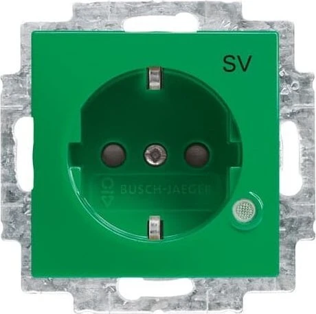 Busch-Jaeger Busch-Balance SI Steckdosen-Einsatz mit LED Kontrolllicht, grün