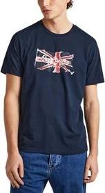 Pepe Jeans Logo Union Jack Regular Fit T-Shirt kurzarm dulwich blue (Herren)