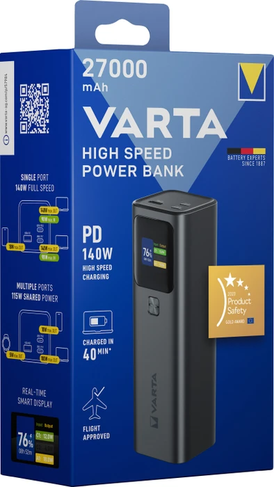 Varta High Speed Powerbank 27000 grau