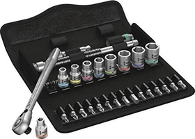 Wera 8100 SA 11 Zyklop Metal Switch Bitset/Steckschlüsselsatz zöllig inkl. Tasche, 28-tlg.
