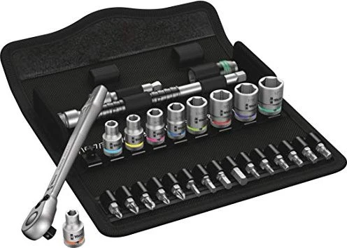 Wera 8100 SA 11 Zyklop Metal Switch Bitset/Steckschlüsselsatz zöllig inkl. Tasche, 28-tlg.