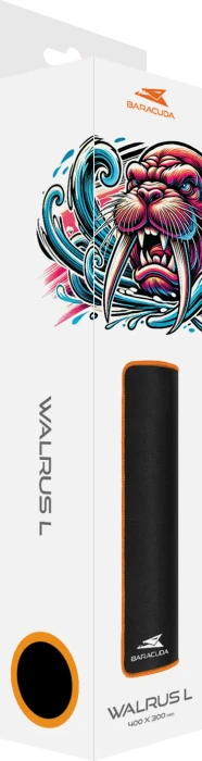 Baracuda WALRUS-L Gaming Mousepad, 400x300mm, schwarz/orange