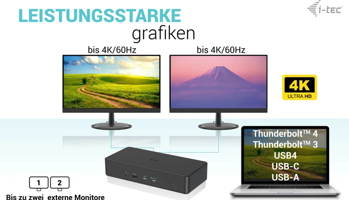 i-tec Thunderbolt 3 Professional Dual 4K Display Docking Station Generation 2, Thunderbolt 3 [Buchse]