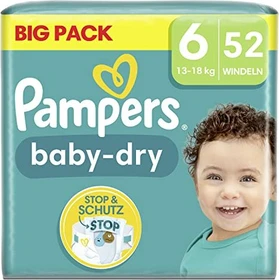 Pampers Baby-Dry Gr.6 Einwegwindel, 13-18kg, 52 Stück