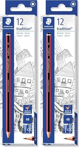 Staedtler Tradition 110 Bleistift 4B graphit, schwarz/rot, 12er-Pack