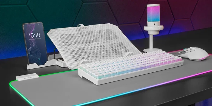 Mars Gaming MNBC23, Notebook-Stand/Notebook-Kühler bis 16", weiß