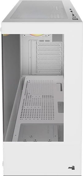 AeroCool Pivot White, inkl. 1x Lüfter, Lüfter LED Fixed RGB, Glasfenster