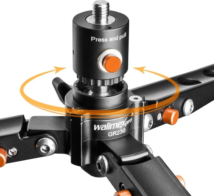 Walimex Pro Ground Rocker GR230 - Support Sol Inclinable 360° Avec Tête Sphérique, Charge 18kg