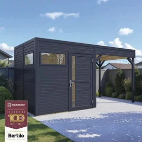 Bertilo Cubus 2 Gartenhaus Lounge 449x234cm anthrazit