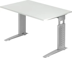 Hammerbacher Ergonomic Plus U-Serie US12/5/W Schreibtisch 120x80cm grau/weiß