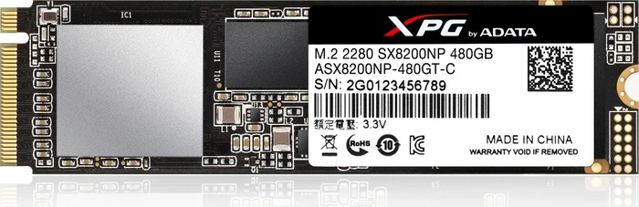 ADATA XPG SX8200 480GB, M.2 2280 / M-Key / PCIe 3.0 x4