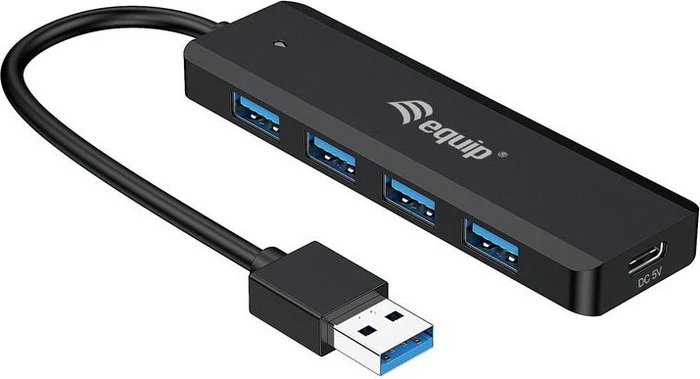 Equip 4 Port USB Hub, 4x USB-A 3.0, USB-C 3.0/USB-A 3.0 [Stecker]